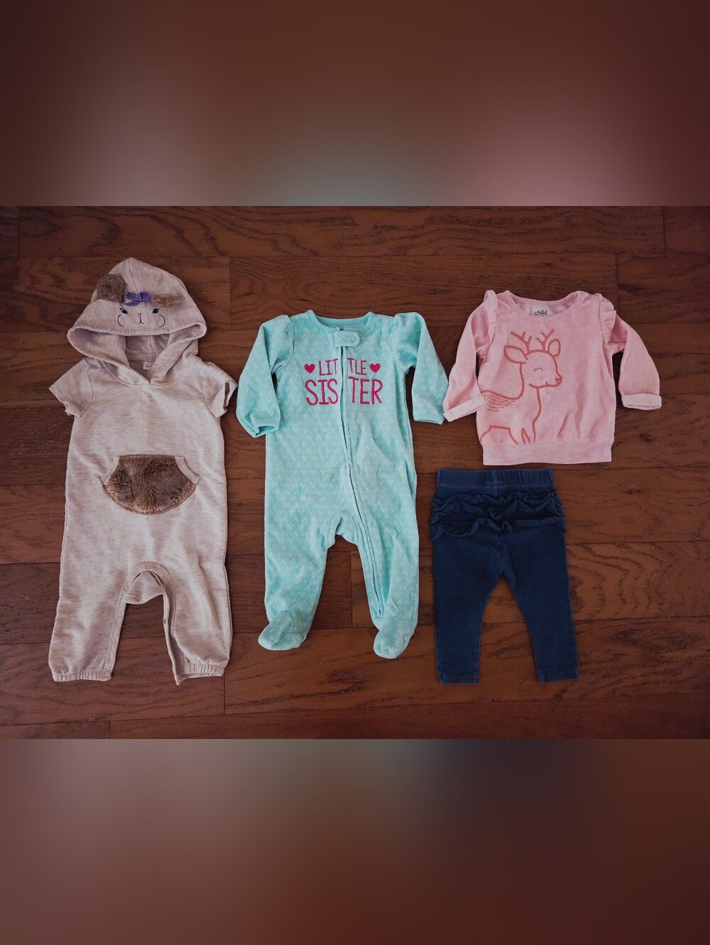 Carter's Mint 'Little Sister' Zip Footed One-Piece